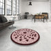 Round Patterned Rose Pink Rug in a Office, pat1956rd