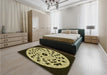 Patterned Midnight Gray Rug in a Bedroom, pat1956yw