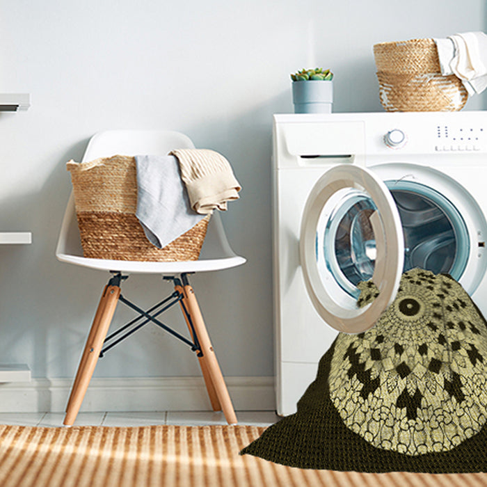 Machine Washable Transitional Midnight Gray Rug in a Washing Machine, wshpat1956yw