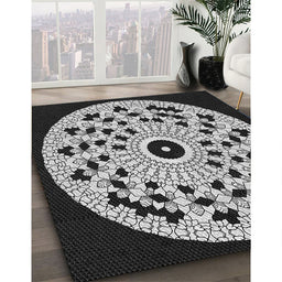 Machine Washable Transitional Midnight Gray Rug in a Family Room, wshpat1956