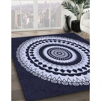 Patterned Night Blue Rug, pat1957blu