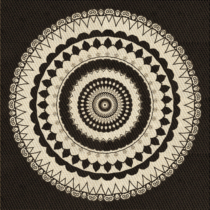 Round Patterned Light French Beige Brown Rug, pat1957brn