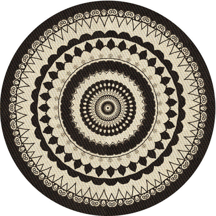 Square Machine Washable Transitional Light French Beige Brown Rug in a Living Room, wshpat1957brn