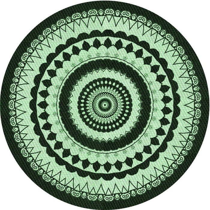 Square Patterned Black Rug, pat1957grn