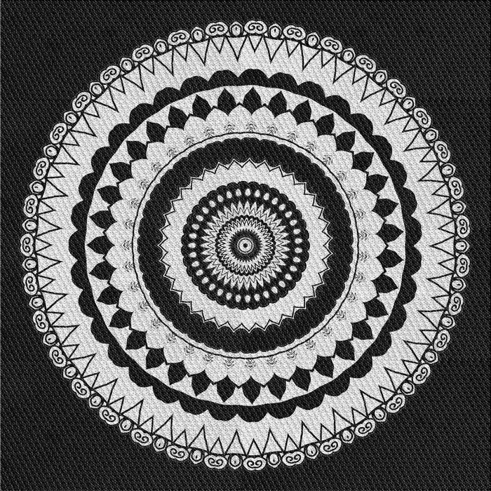 Round Patterned Cloud Gray Rug, pat1957gry