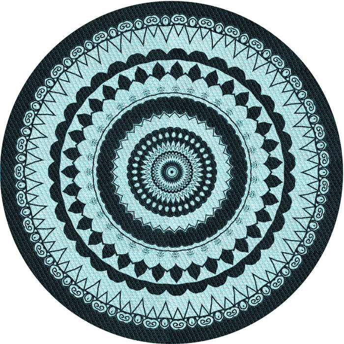 Square Patterned Deep Teal Green Rug, pat1957lblu