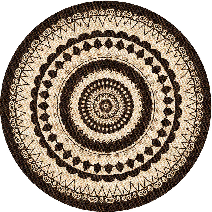 Square Patterned Black Brown Rug, pat1957org