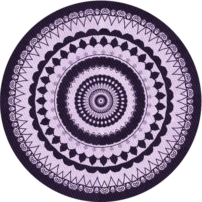 Square Machine Washable Transitional Bright Lilac Purple Rug in a Living Room, wshpat1957pur