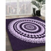 Patterned Bright Lilac Purple Rug in Family Room, pat1957pur