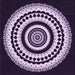 Round Machine Washable Transitional Bright Lilac Purple Rug, wshpat1957pur