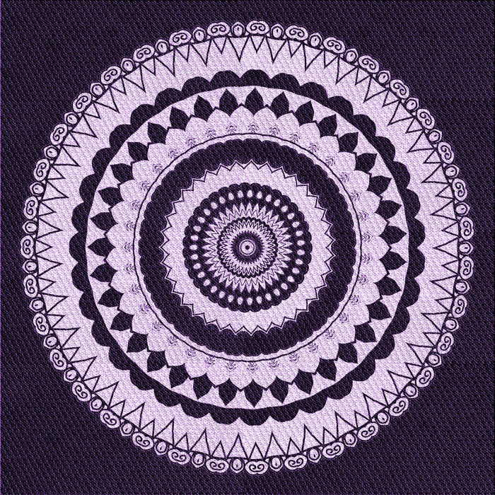 Round Patterned Bright Lilac Purple Rug, pat1957pur