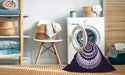 Machine Washable Transitional Bright Lilac Purple Rug in a Washing Machine, wshpat1957pur