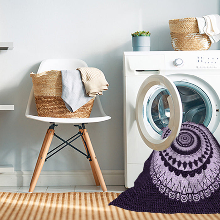Machine Washable Transitional Bright Lilac Purple Rug in a Washing Machine, wshpat1957pur