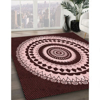 Patterned Chocolate Brown Rug, pat1957rd