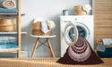 Machine Washable Transitional Chocolate Brown Rug in a Washing Machine, wshpat1957rd