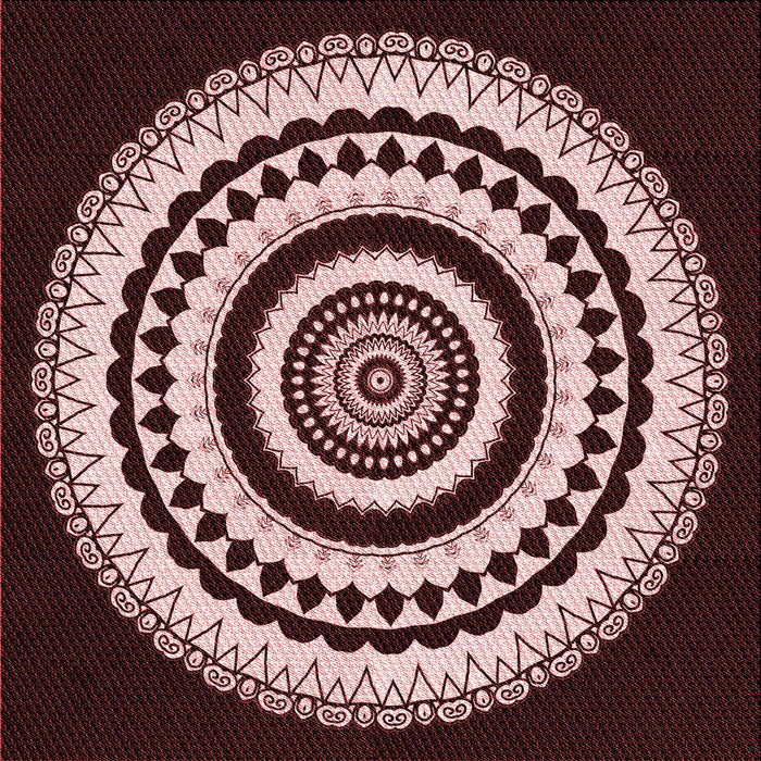 Round Patterned Chocolate Brown Rug, pat1957rd