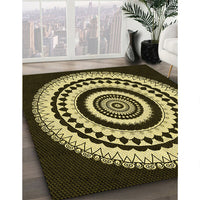 Patterned Metallic Gold Rug, pat1957yw