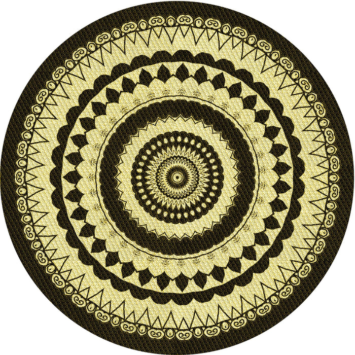 Square Patterned Metallic Gold Rug, pat1957yw