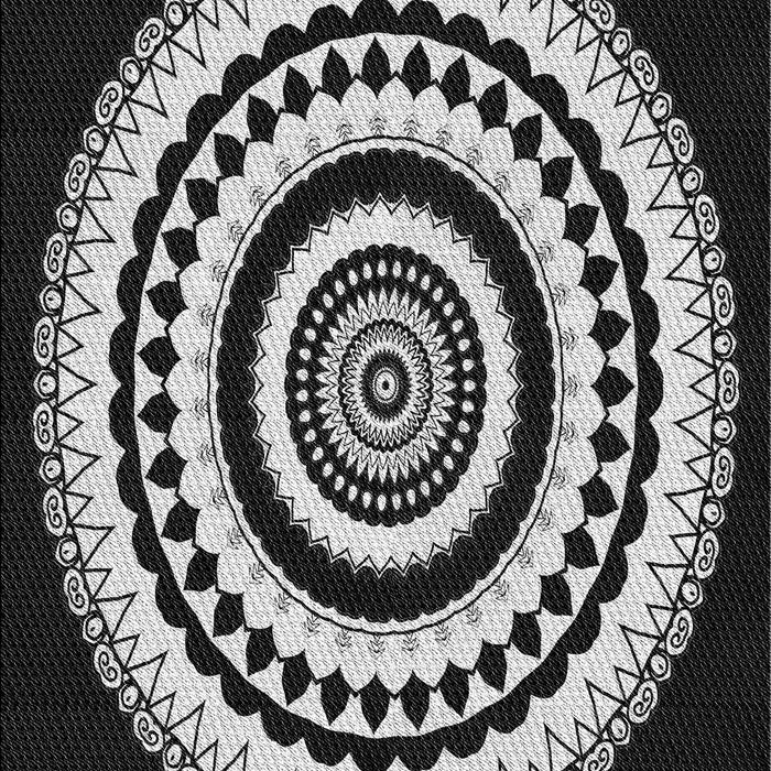 Machine Washable Transitional Black Rug, wshpat1957