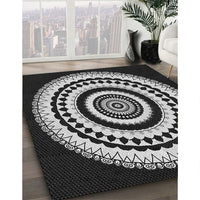 Patterned Black Novelty Rug, pat1957