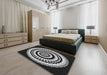 Machine Washable Transitional Black Rug in a Bedroom, wshpat1957