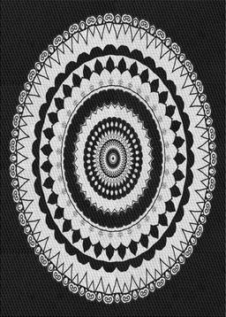 Patterned Black Novelty Rug, pat1957