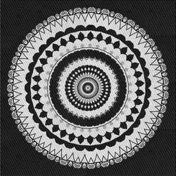 Square Patterned Black Novelty Rug, pat1957