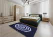 Round Machine Washable Transitional Periwinkle Purple Rug in a Office, wshpat1958blu