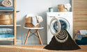 Machine Washable Transitional Black Rug in a Washing Machine, wshpat1958brn