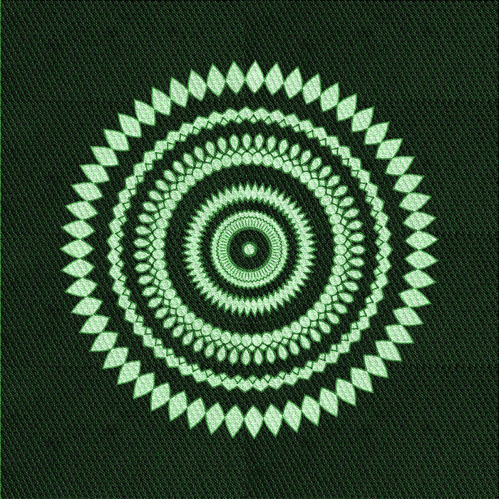 Round Patterned Green Rug, pat1958grn