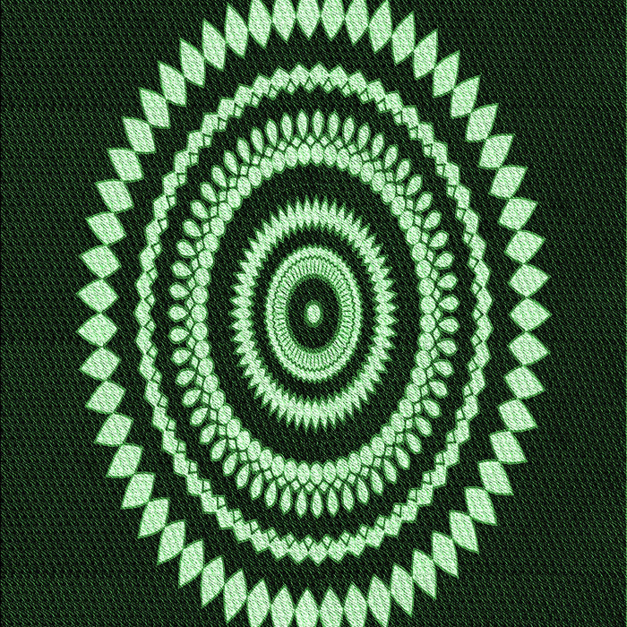 Machine Washable Transitional Green Rug, wshpat1958grn