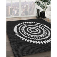 Patterned Black Rug, pat1958gry