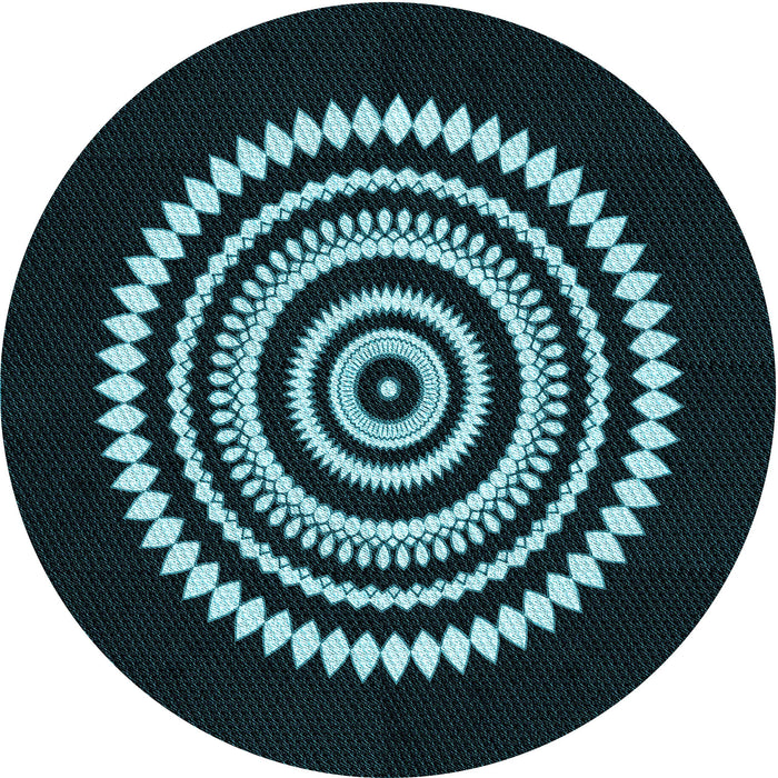 Square Machine Washable Transitional Deep-Sea Green Rug in a Living Room, wshpat1958lblu