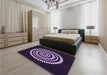 Round Machine Washable Transitional Deep Purple Rug in a Office, wshpat1958pur