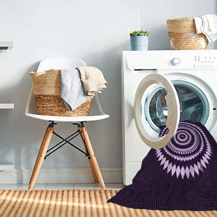 Machine Washable Transitional Deep Purple Rug in a Washing Machine, wshpat1958pur