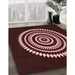 Machine Washable Transitional Chocolate Brown Rug in a Family Room, wshpat1958rd