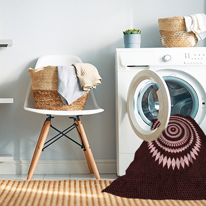 Machine Washable Transitional Chocolate Brown Rug in a Washing Machine, wshpat1958rd
