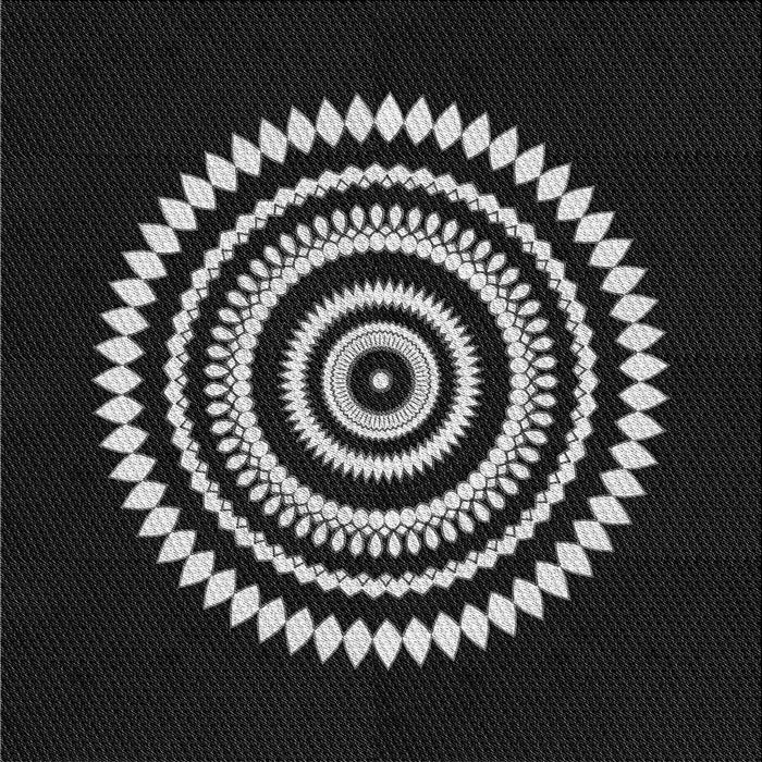 Square Patterned Black Novelty Rug, pat1958