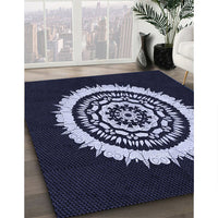 Patterned Periwinkle Purple Rug, pat1959blu