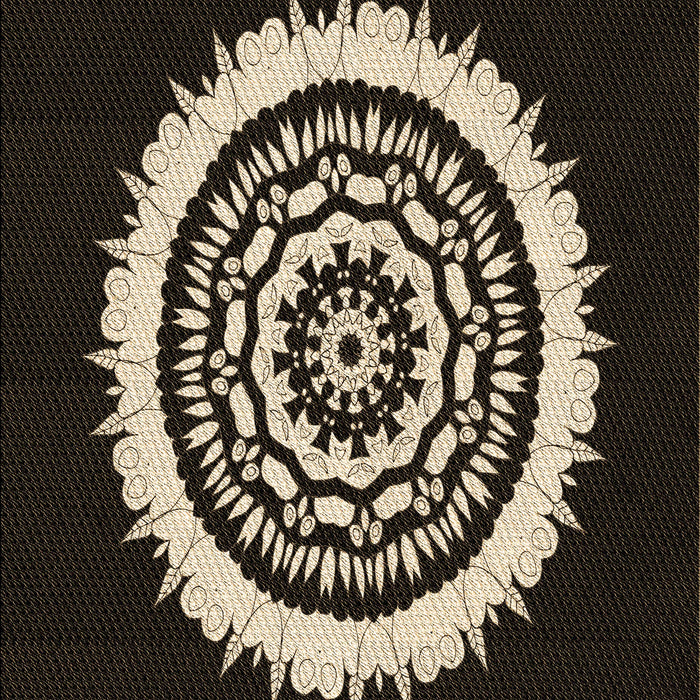 Patterned Black Rug, pat1959brn