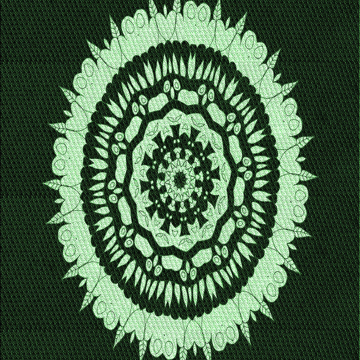 Patterned Black Rug, pat1959grn