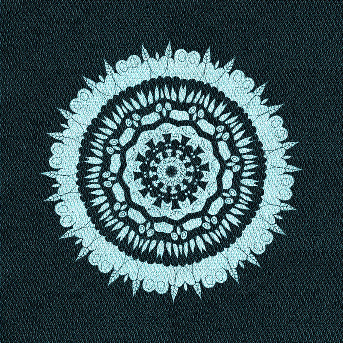 Round Machine Washable Transitional Deep-Sea Green Rug, wshpat1959lblu