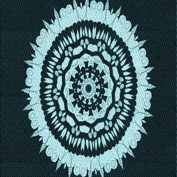 Machine Washable Transitional Deep-Sea Green Rug, wshpat1959lblu