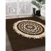 Patterned Black Brown Rug in Family Room, pat1959org