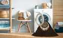 Machine Washable Transitional Black Brown Rug in a Washing Machine, wshpat1959org