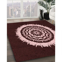 Patterned Chocolate Brown Rug, pat1959rd