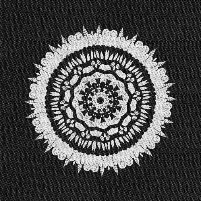 Sideview of Machine Washable Transitional Black Rug, wshpat1959