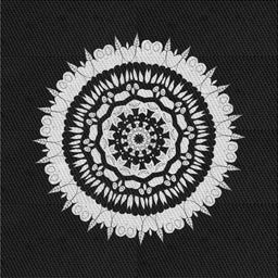 Square Patterned Black Novelty Rug, pat1959