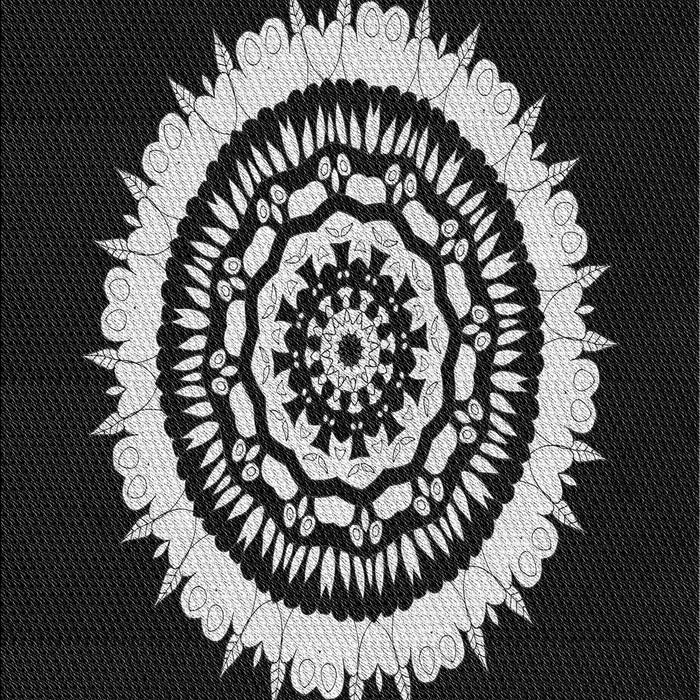 Patterned Black Novelty Rug, pat1959