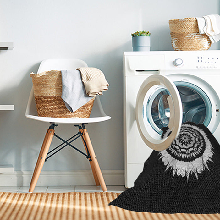 Machine Washable Transitional Black Rug in a Washing Machine, wshpat1959